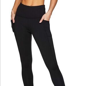 Avalanche Women's Combo Stretch Woven Front Knit Slim Fit Pant Sz Large
